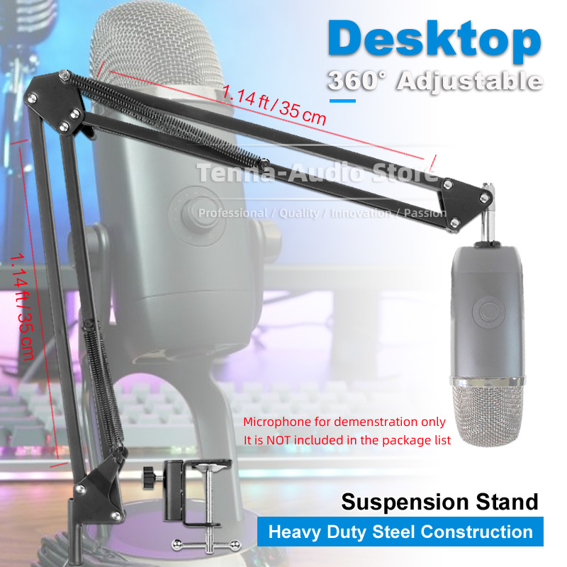 Microphone Arm Boom - سطح المكتب المشبك تعليق Mic بوم