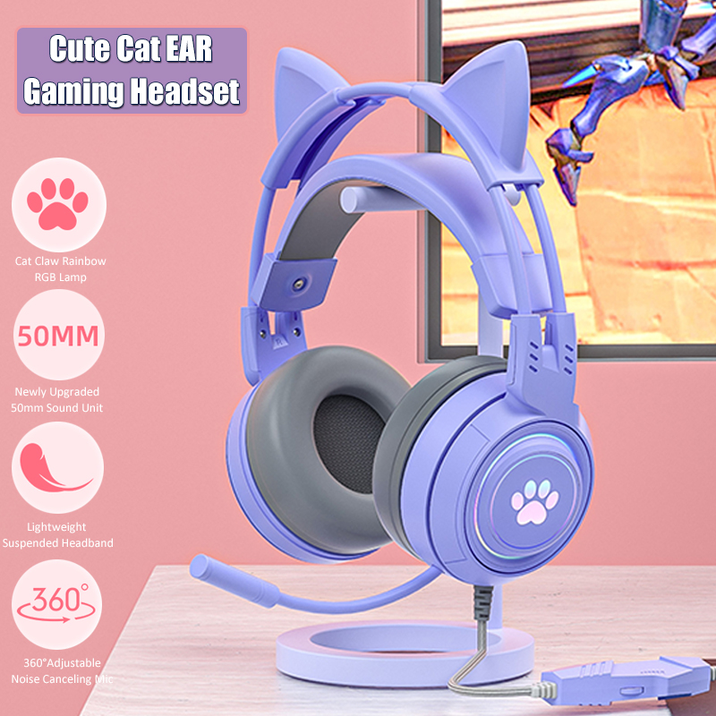 Esports Gaming Headphones - سماعات أذن القط اللطيفة مع ميكروفون