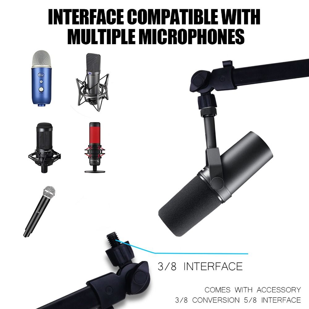 Microphone Arm Boom - درجة احترافية 360 ° حامل ميكروفون