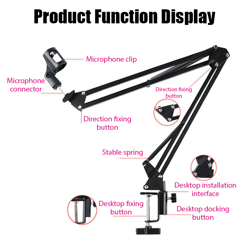 ميكروفون احترافي مرن لسطح المك - مراجعة Microphone Arm Boom وسعره