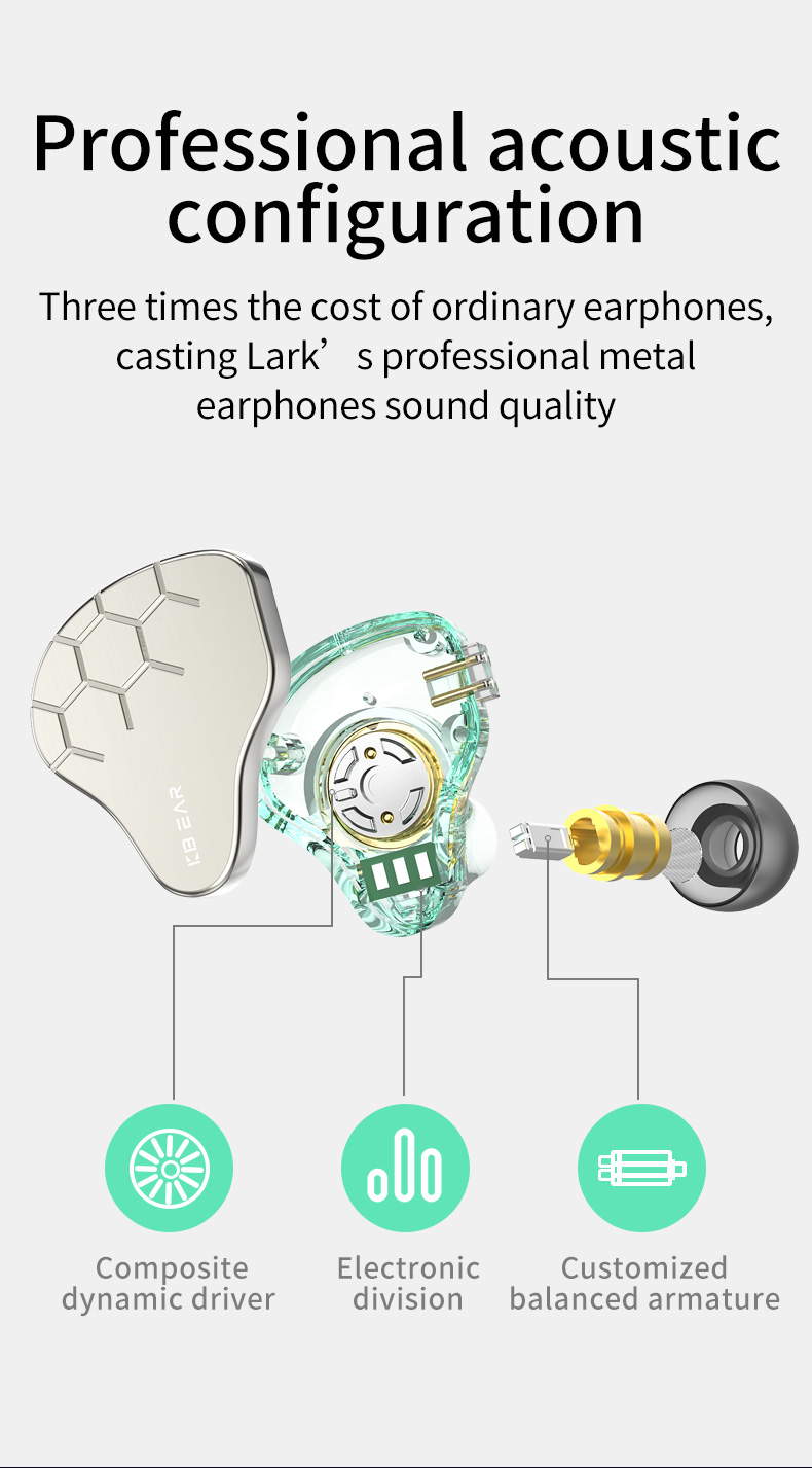 سماعات أذن هجينة KBEAR-Lark 1D - مراجعة Esports Gaming Earbuds وسعره