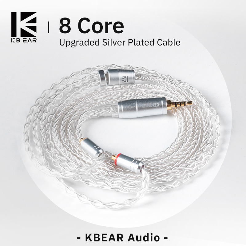 KBEAR 8 Core ترقية الفضة السلك - مراجعة Esports Gaming Earbuds وسعره